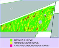 На карте глубина высева